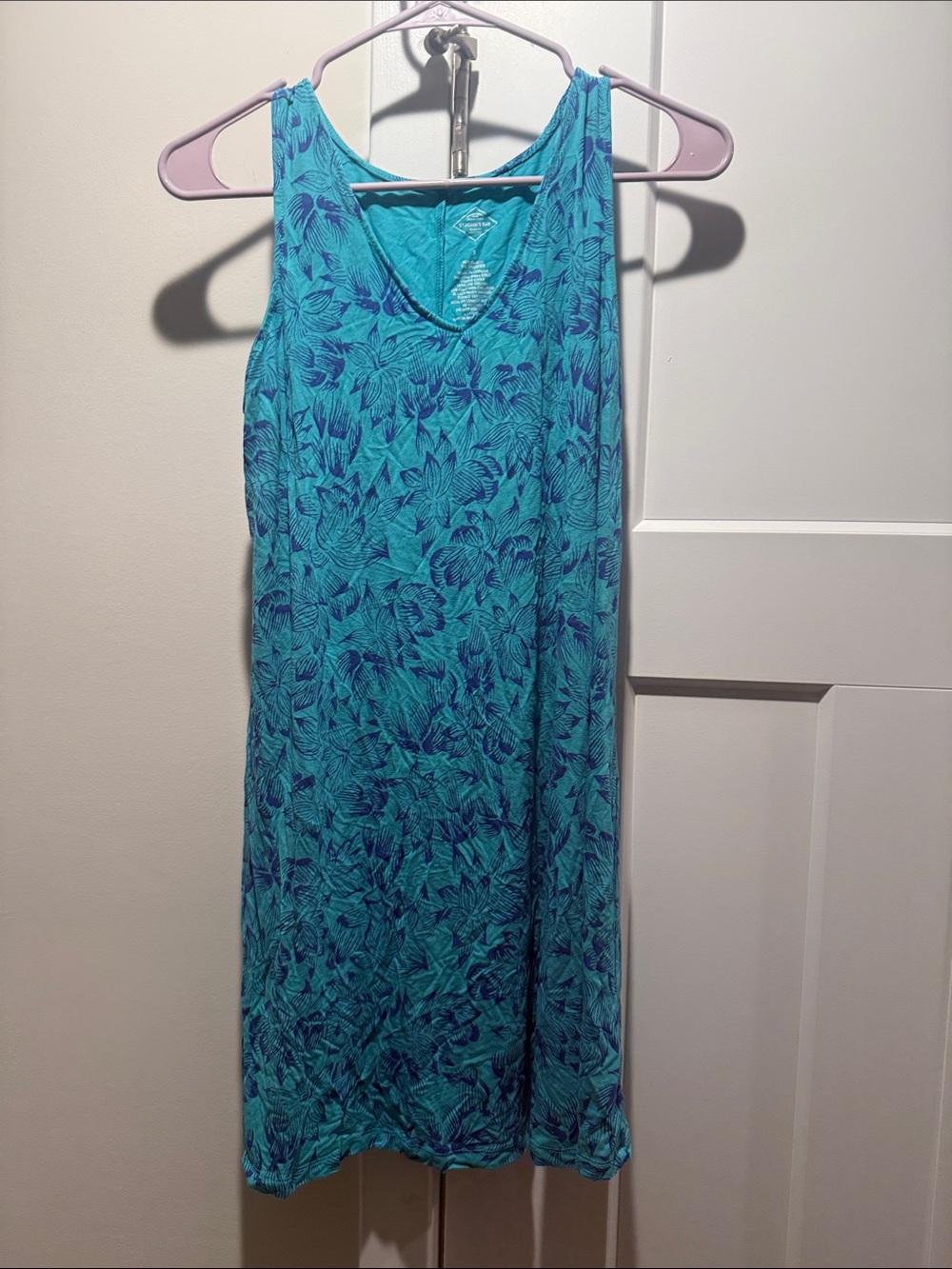 St. John's Bay Teal and Navy Floral Midi Dress